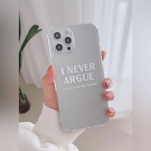 NWT iPhone 13ProMax Humorous Snarky Slogan Clear & Black Phone Cases